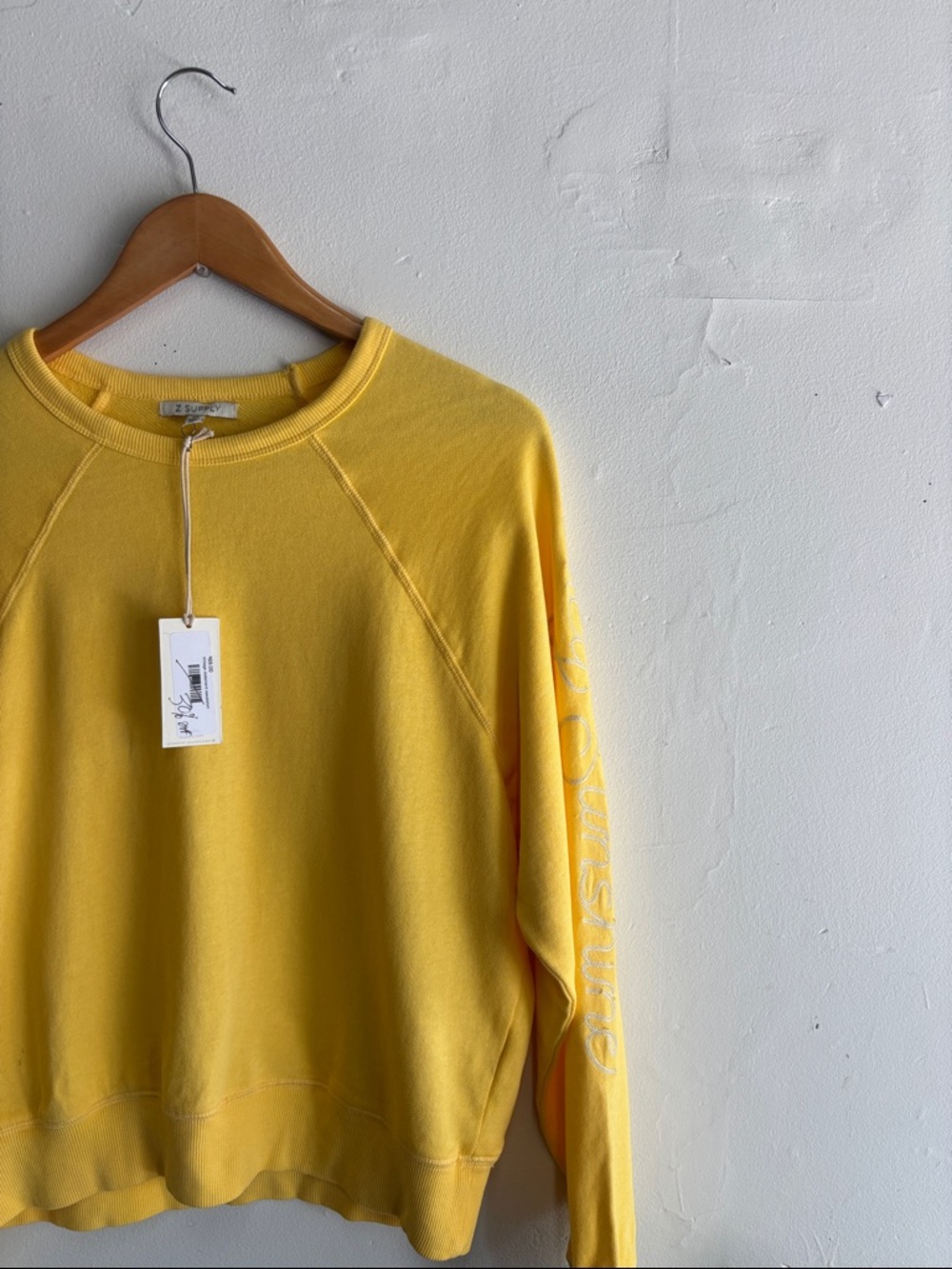 Z Supply Hello Sunshine Yellow Crewneck Sweatshirt